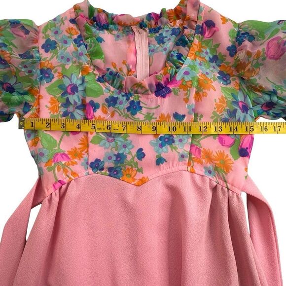 NWT Vintage Formal Maxi Dress Floral 60’s 70’s Size 7 - Picture 8 of 15